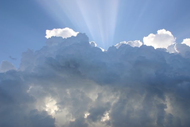 sky clouds rays of sunshine